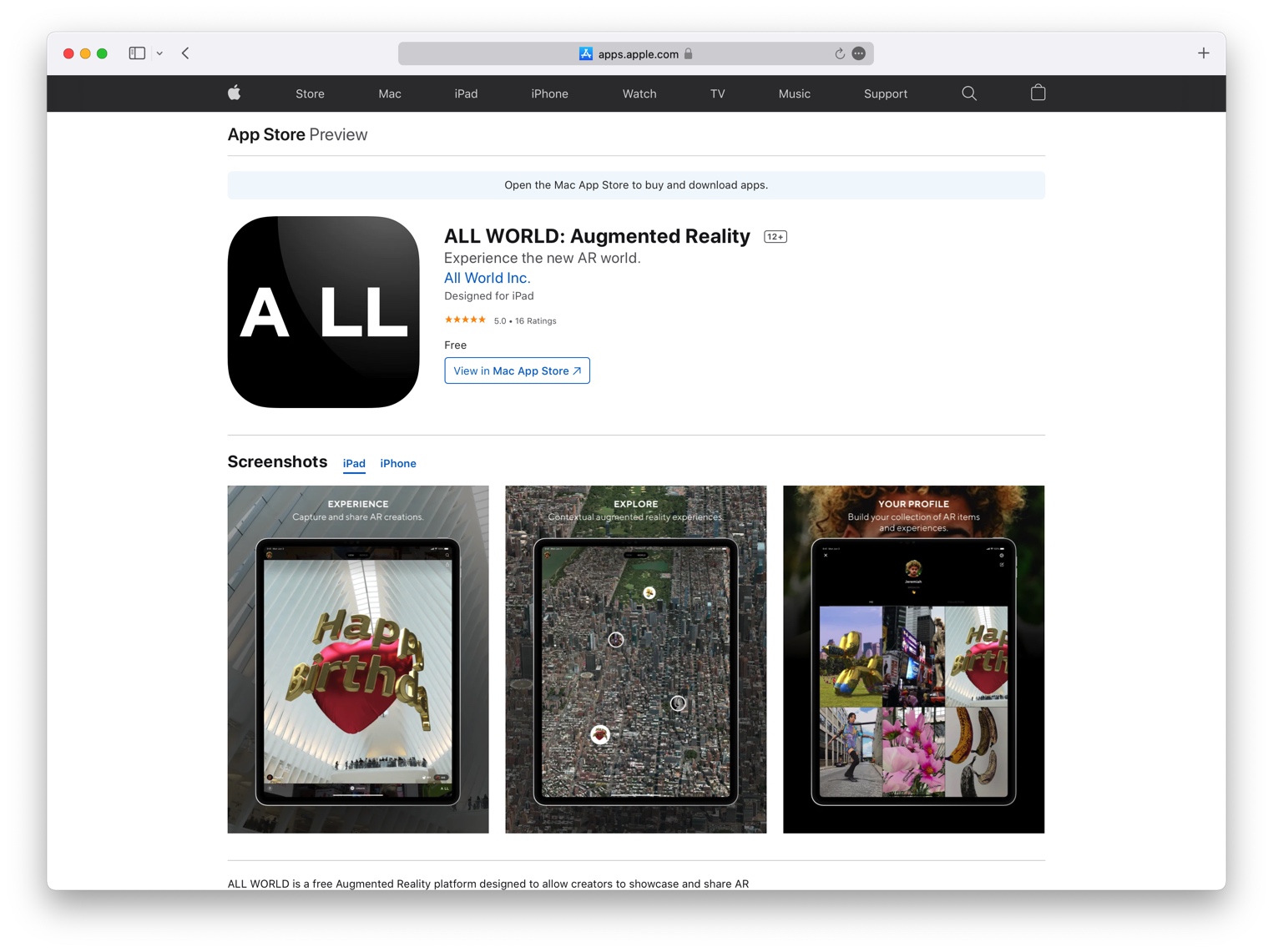 All World app store screenshot
